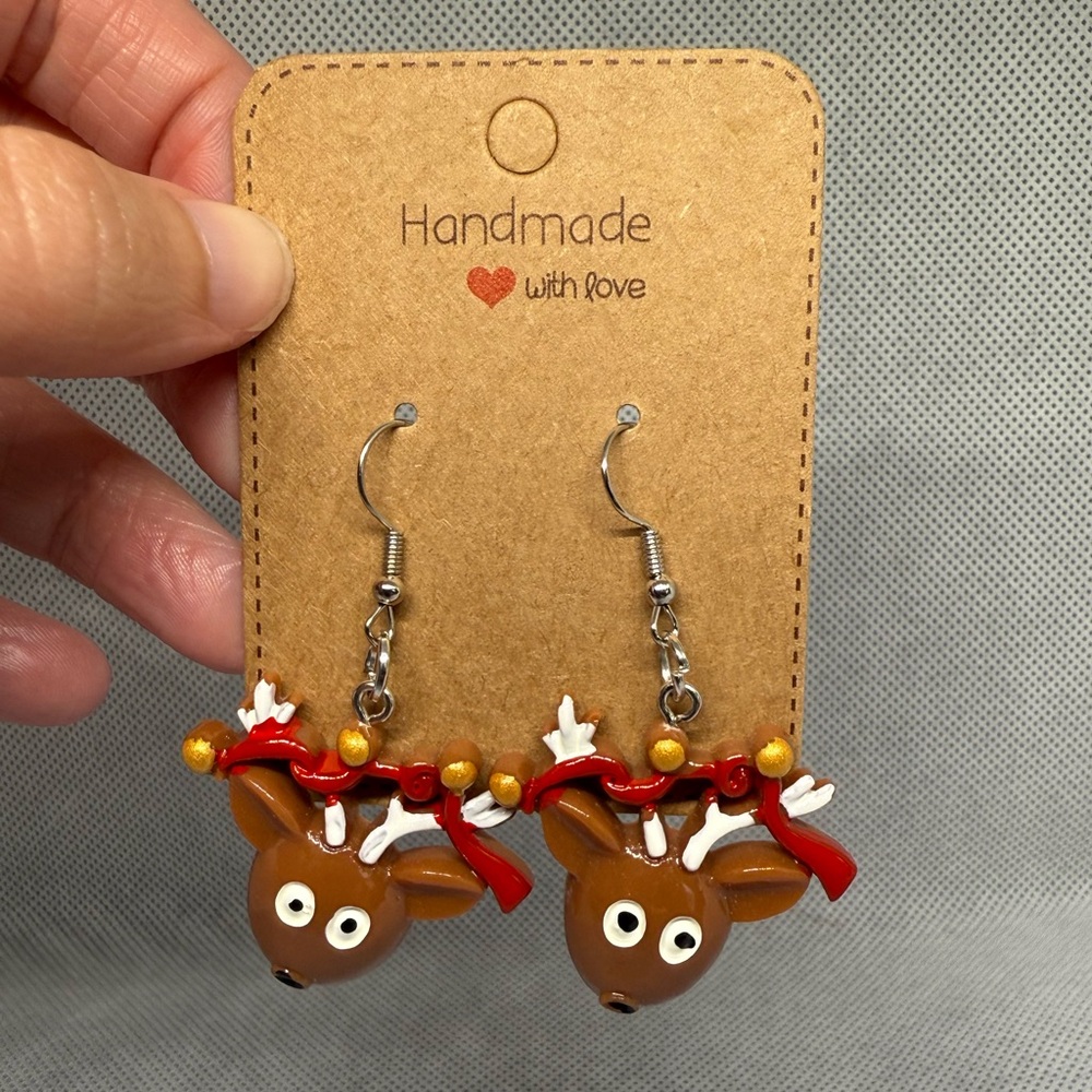 Handmade Reindeer Earrings
